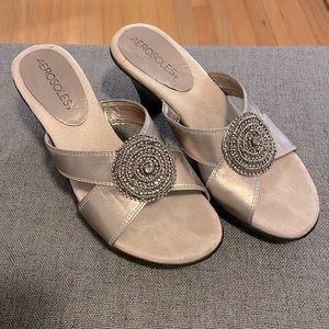 Aerosoles Lunar Eclipse size 6.5 leather comfort dress sandal.